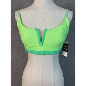 Salt + Cove Juniors Lime Green  Bikini Top With V-Wire Front Detail  Size XL NWT